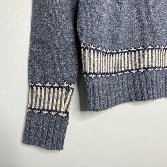 Tommy Hilfiger Blue Nordic Fair Isle Crewneck Wool Silk Sweater - Picture 3 of 6